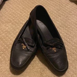 Prada Black Driving Moccasin Loafer 38 1/2
